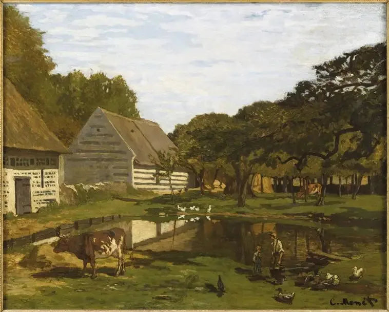 노르망디의 농가 마당 - Claude Monet