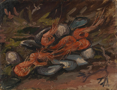 Reproduction du tableau « Crevettes et moules - Vincent van Gogh » par Alpha Reproduction en peinture à l’huile