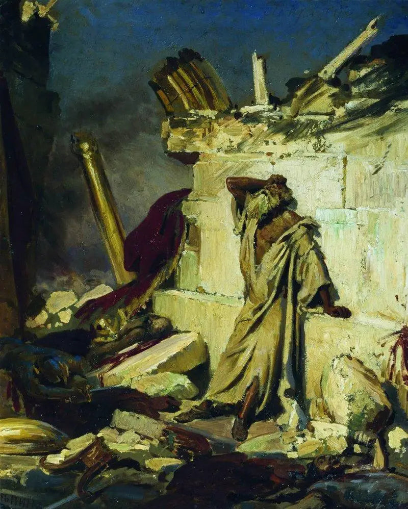 예레미야 예언자의 외침, 예루살렘의 폐허 위에서 - 일리야 레핀

Source:
Cri du prophète Jérémie sur les ruines de Jérusalem - Ilya Repin