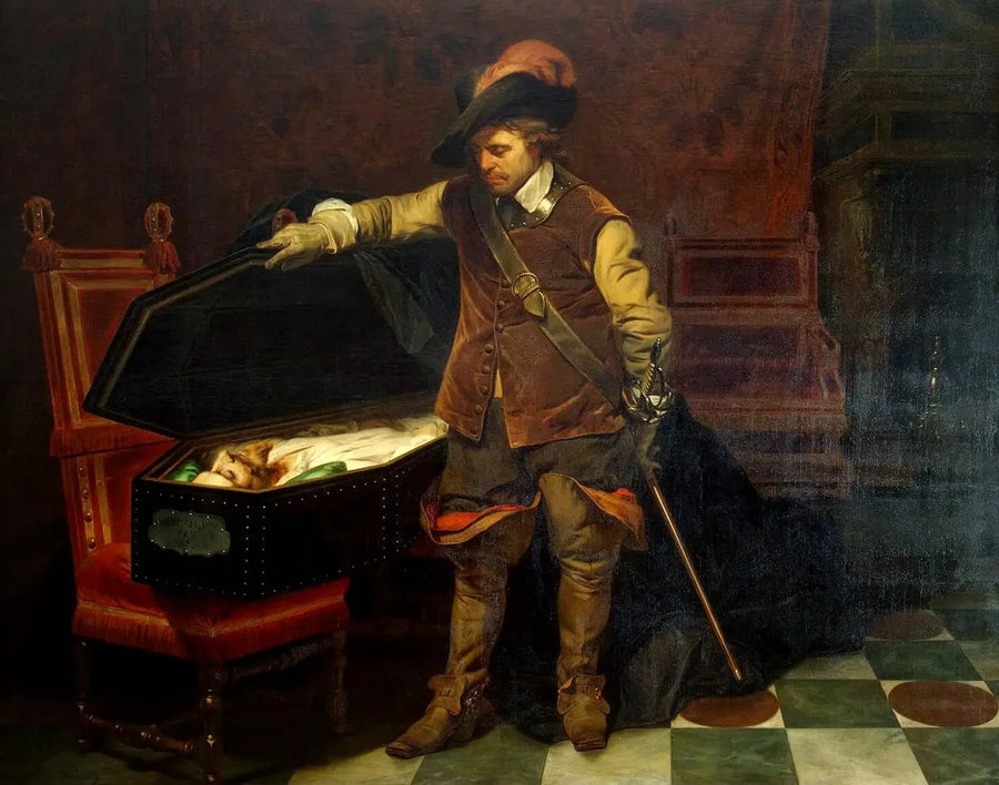 크롬웰이 찰스 1세의 관 앞에 서 있다 - 폴 들라로슈

Source:
Cromwell devant le cercueil de Charles Ier - Paul Delaroche