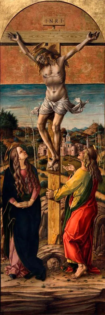 Crucifixion avec la vierge et Saint Jean l'évangéliste - Carlo Crivelli image 1 reproduction artisanale de tableau