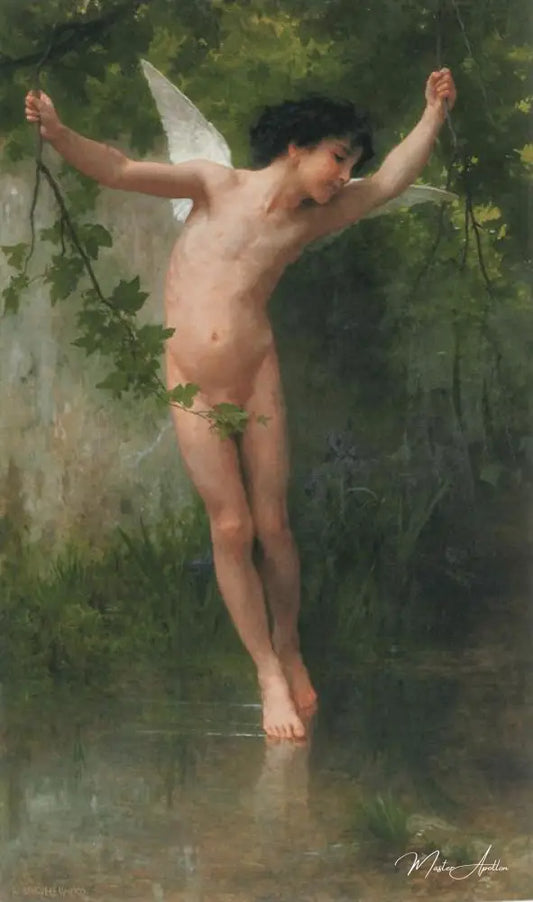 Cupidon volant au-dessus de l'eau - William Bouguereau - Reproductions de tableaux et peintures haut de gamme