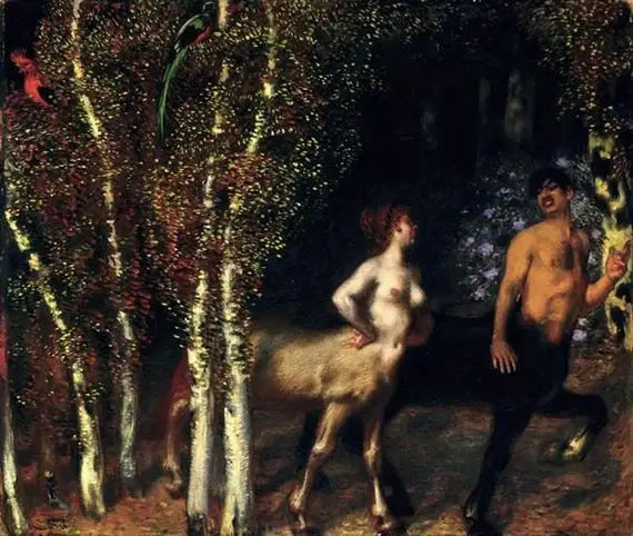 Dans la forêt enchantée - Franz von stuck image 1 reproduction artisanale de tableau