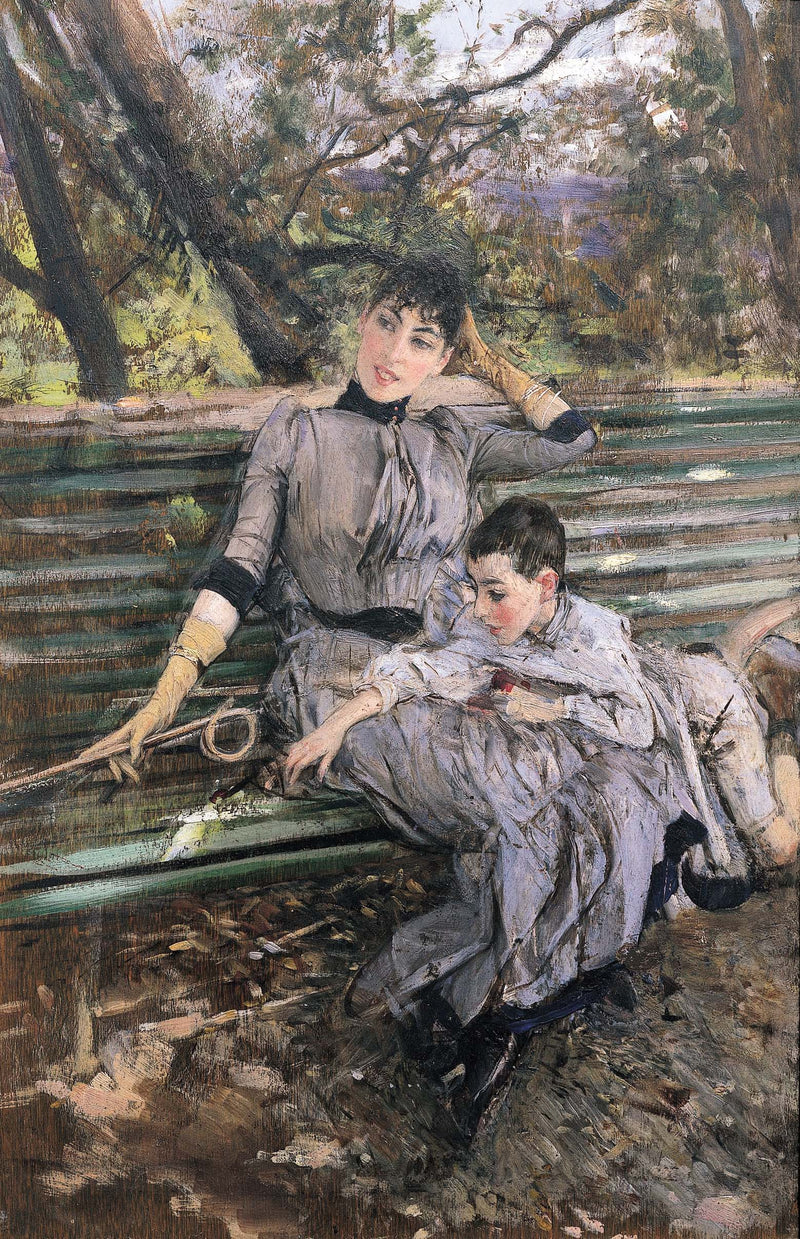 정원에서. Alaide와 Ottavio Banti - Giovanni Boldini