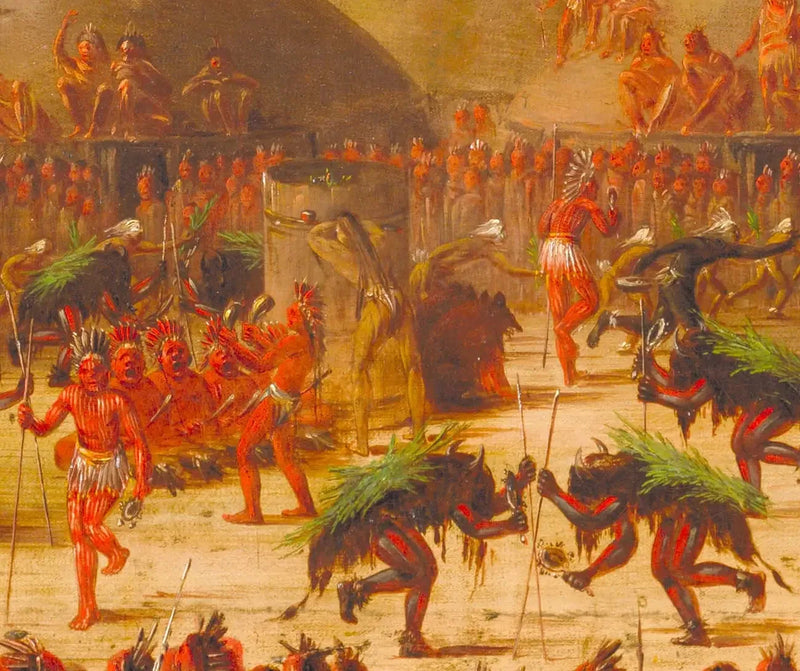 황소의 춤, 만단 오키파 의식 - 조지 캐틀린

Source:
Danse du taureau, cérémonie Mandan O-kee-pa - George Catlin