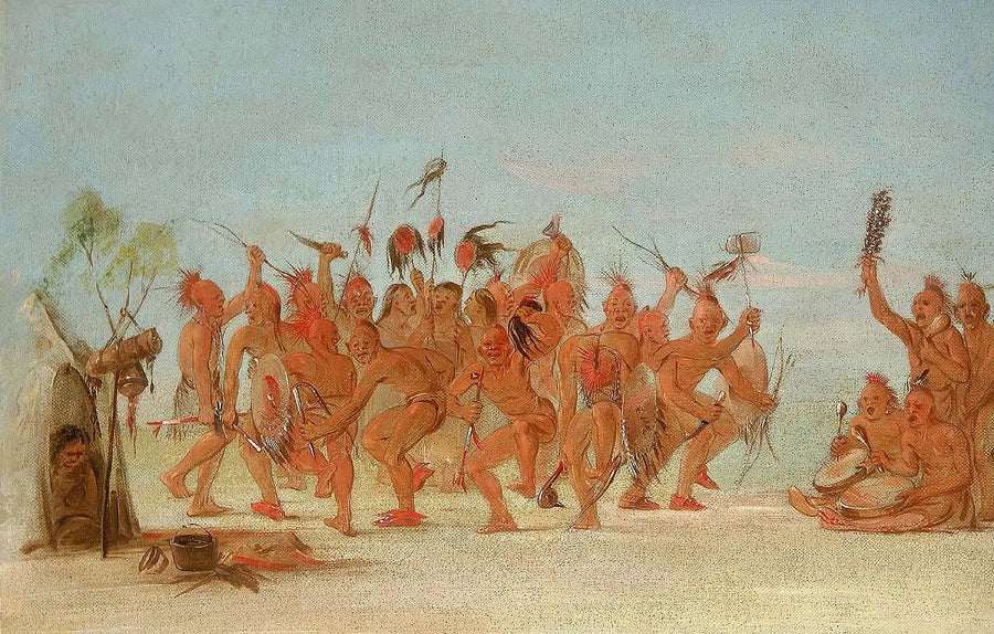 용감한 사람들의 약초 주머니 위에서 춤추기 - 조지 캐틀린

Source:
Dansez sur le sac de médecine des braves - George Catlin