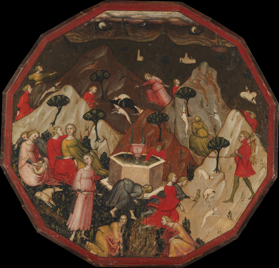 La Découverte des nymphes par Ameto - Master of 1416