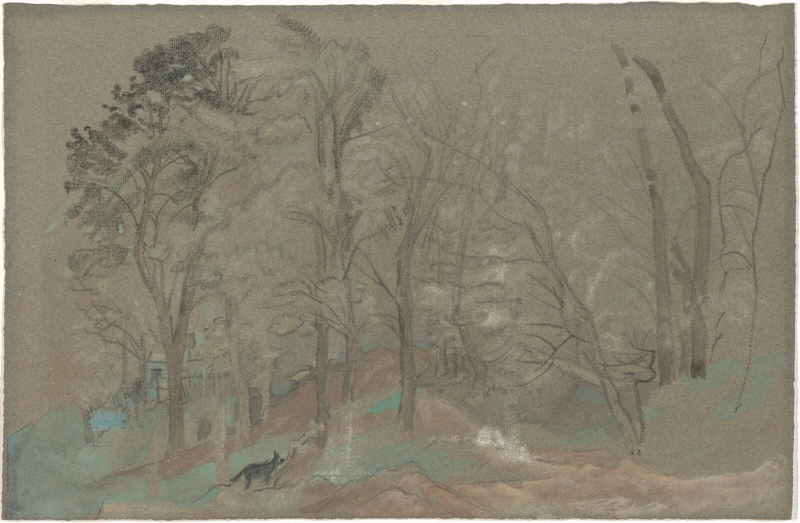 The First Snowfall, Arthur B. Davies, c. 1877-1887 — pastel, National Gallery of Art