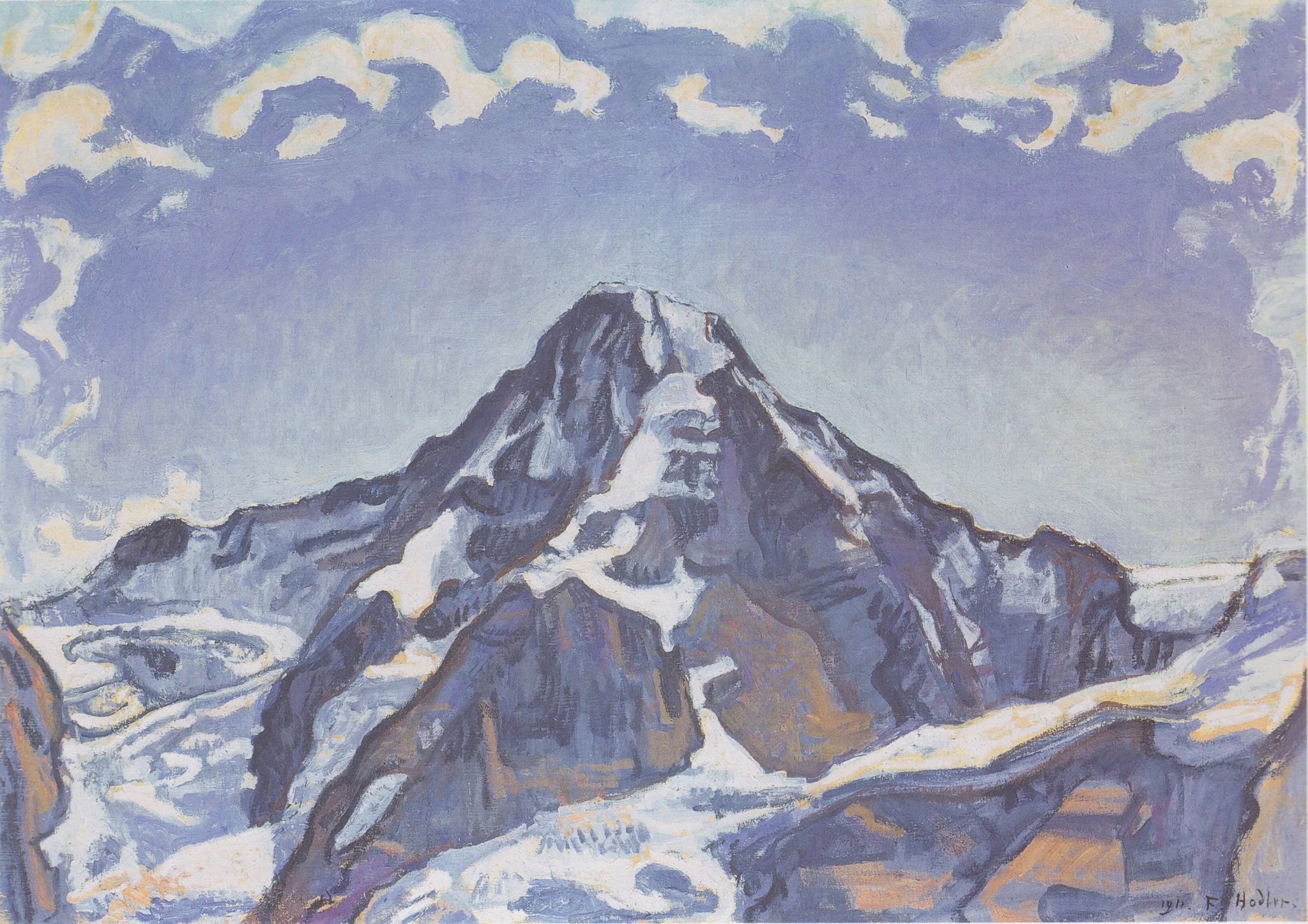 Der Mönch mit Wolken - Ferdinand Hodler image 1 reproduction artisanale de tableau