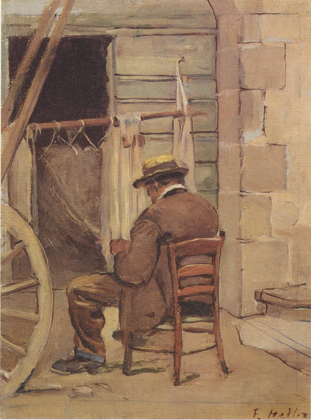 Der Netzflicker - Ferdinand Hodler image 1 copie peinte à la main à l’huile