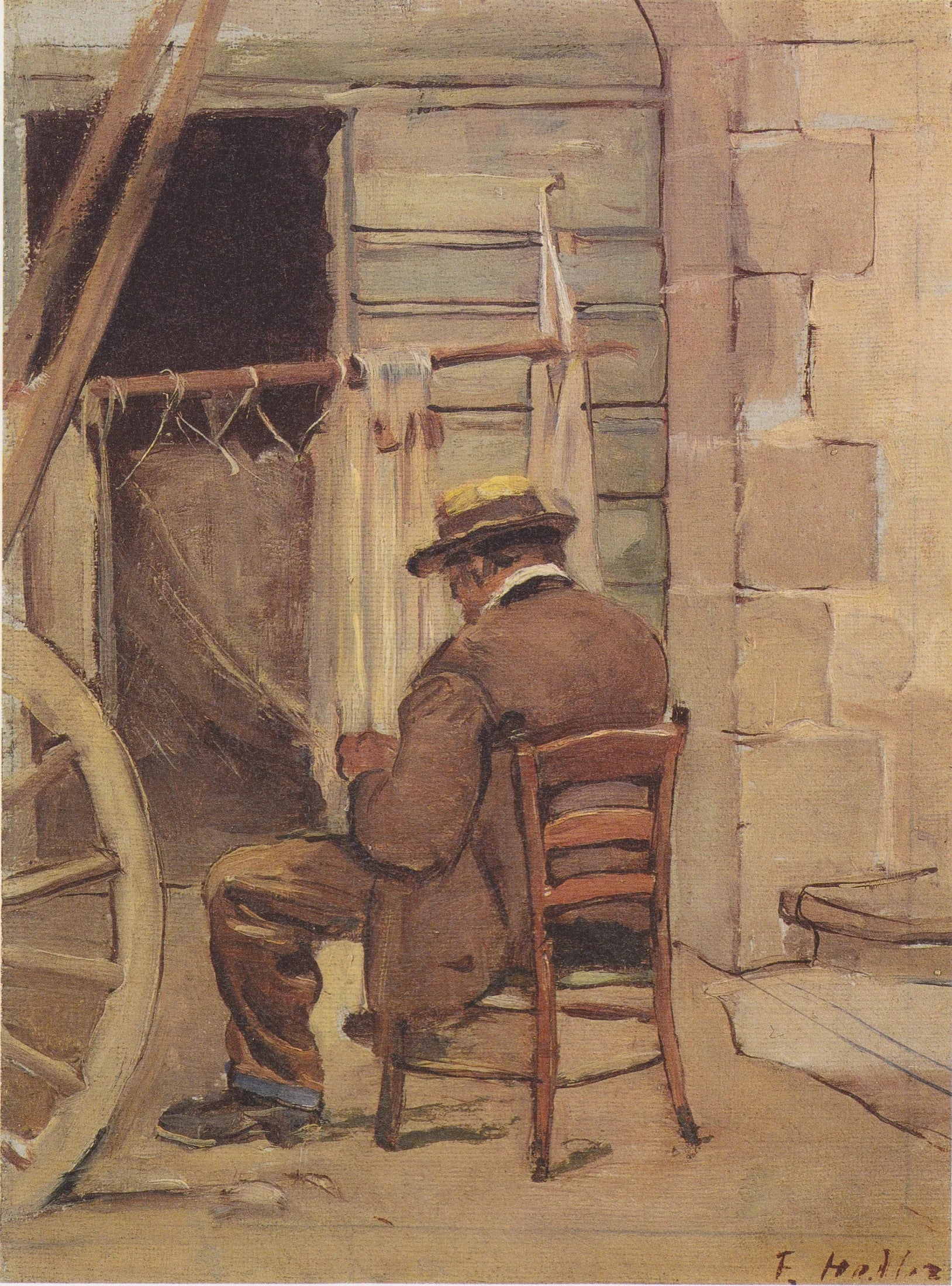 Der Netzflicker - Ferdinand Hodler image 1 copie peinte à la main à l’huile