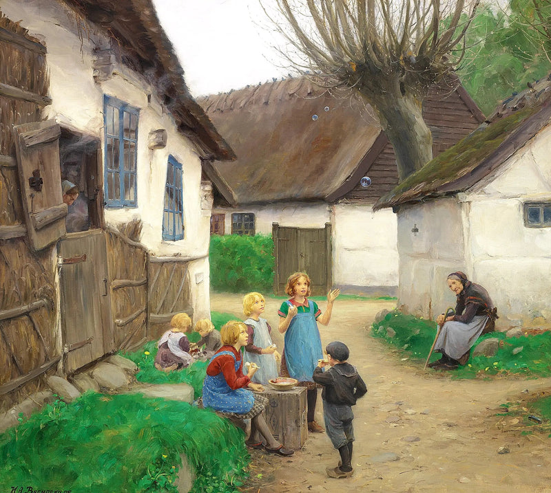 어린이들이 비눗방울을 불고 있습니다. - H. A. Brendekilde

Source:
Des enfants font des bulles. - H. A. Brendekilde