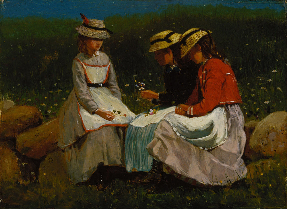 Des filles dans un paysage - Winslow Homer image 1 copie de tableau peinte à la main