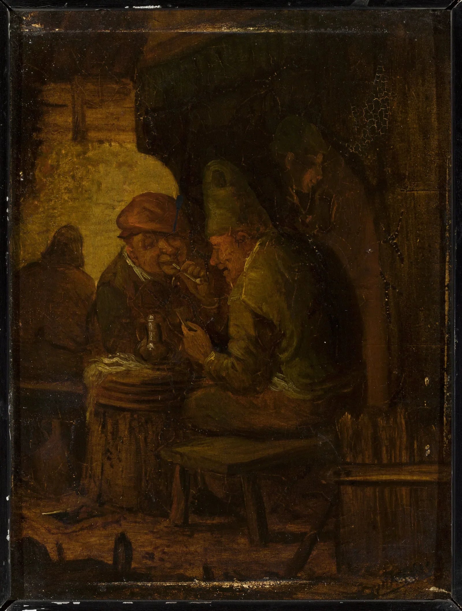 Des fumeurs dans une taverne - Adriaen Brouwer image 1 copie peinte à la main à l’huile