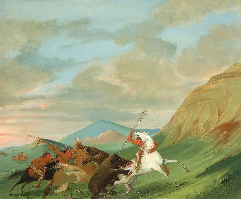 곰이 말을 타고 있는 인디언들을 공격하다 - 조지 캐틀린

Source:
Des grizzlis attaquent des Indiens à cheval - George Catlin