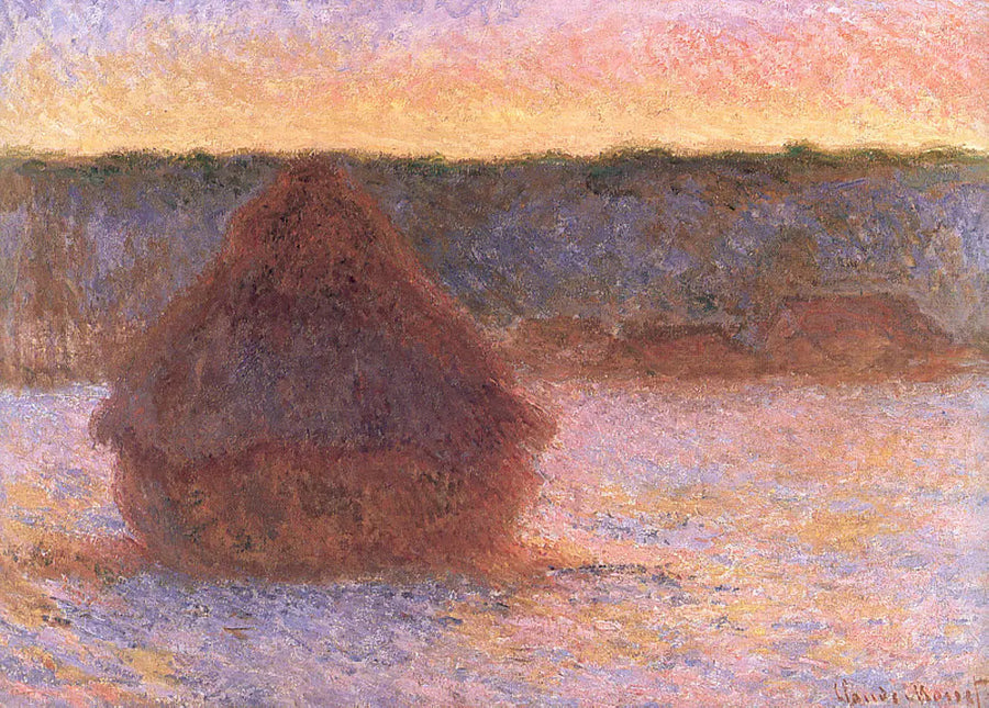 해질 무렵 건초 더미, 혹한 - Claude Monet