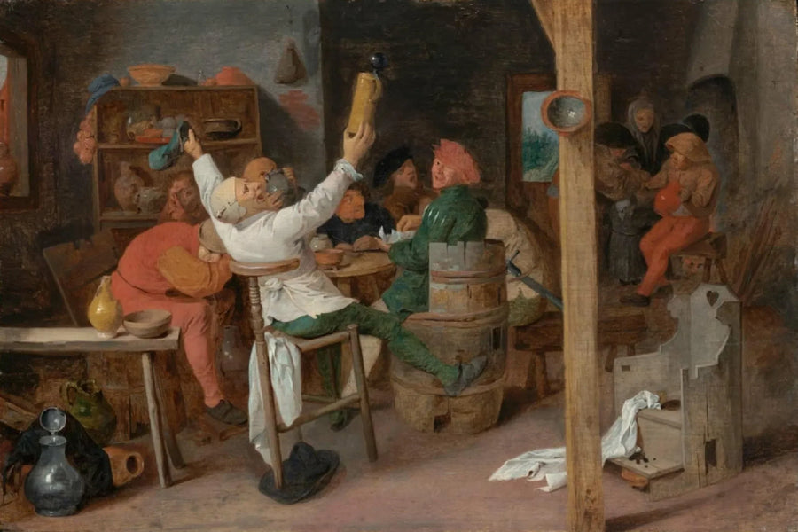 Des paysans festoyant dans une taverne - Adriaen Brouwer