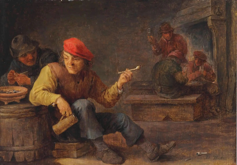 드문드문 술을 마시고 담배를 피우는 사람들 - 데이비드 테니어스 더 쥬네

Source:
Des rustres boivent et fument dans une auberge - David Teniers le Jeune