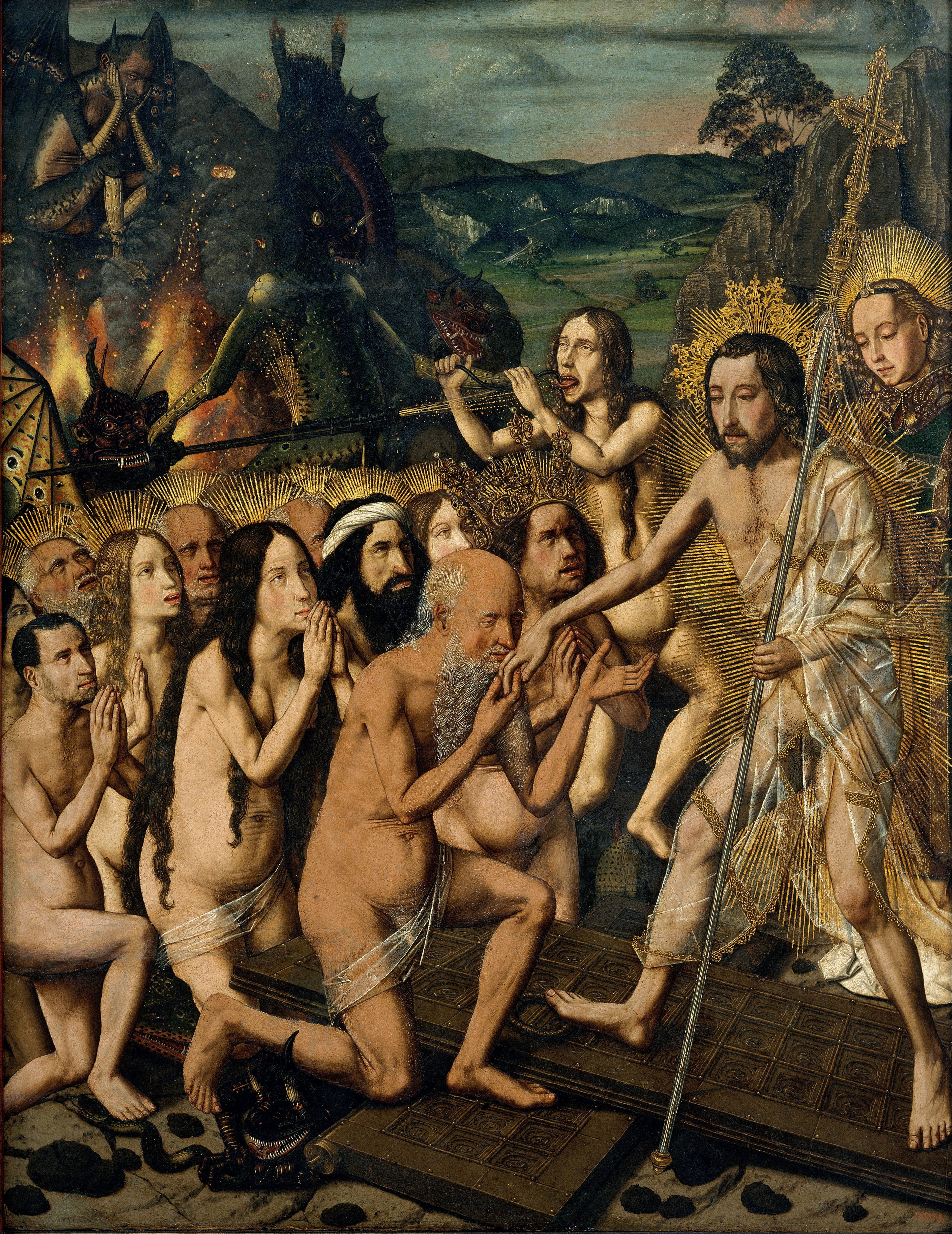 Descente du Christ aux limbes - Bartolomé Bermejo image 1 reproduction réalisée par Alpha Reproduction