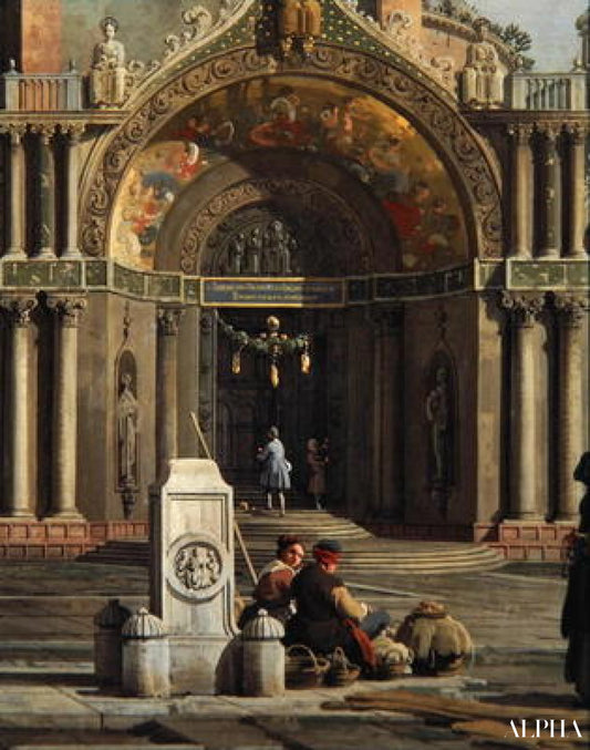 Détail du Capriccio dans une église - Giovanni Antonio Canal - Reproductions de tableaux et peintures haut de gamme