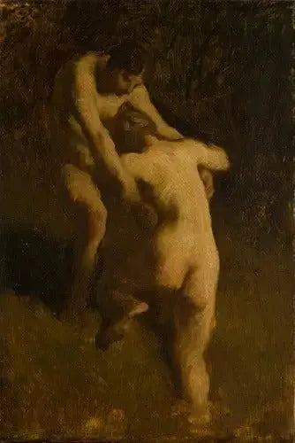 두 명의 목욕하는 사람들 - 장 프랑수아 밀레