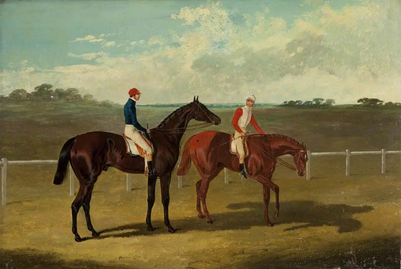 경주마 두 마리 – « Charles XII » 와 « Euclide » – 와 그들의 기수들 - John Frederick Herring, Sr.