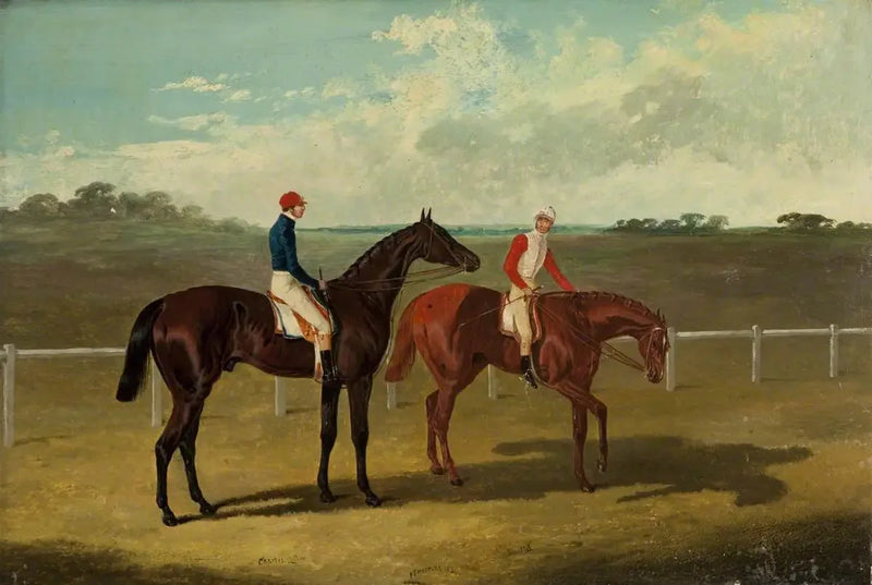 경주마 두 마리 – « Charles XII » 와 « Euclide » – 와 그들의 기수들 - John Frederick Herring, Sr.