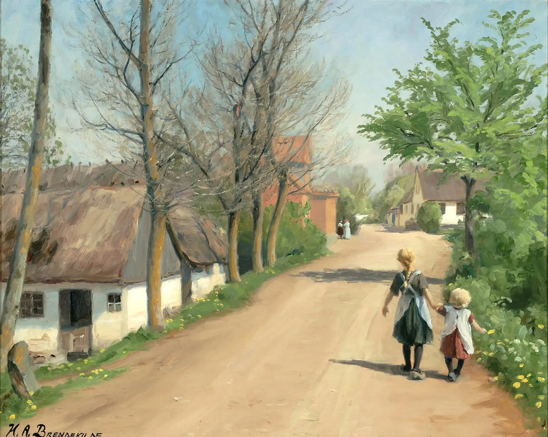 마을 길에서 손을 잡고 걷는 두 아이들 - H. A. Brendekilde

Source:
Deux enfants marchant main dans la main sur une route de village. - H. A. Brendekilde