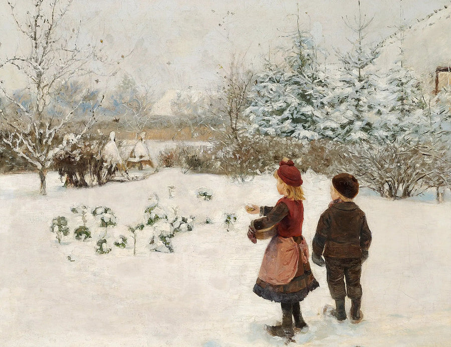 눈 속에서 새에게 먹이를 주는 두 아이들 - H. A. Brendekilde

Source:
Deux enfants nourrissent des oiseaux dans la neige. - H. A. Brendekilde