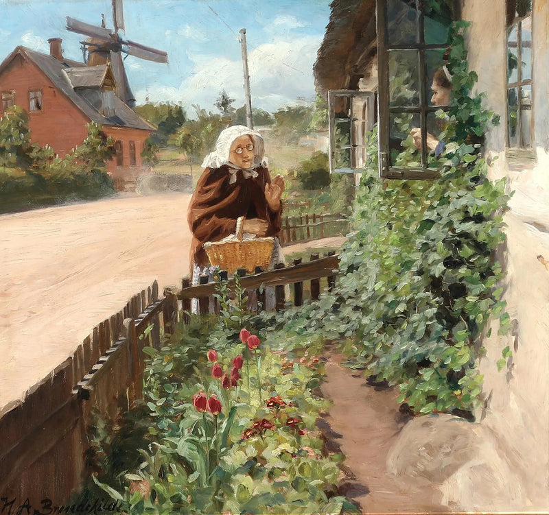 두 여성들이 창문을 통해 이야기하고 있습니다. - H. A. Brendekilde

Source:
Deux femmes discutent à travers une fenêtre. - H. A. Brendekilde