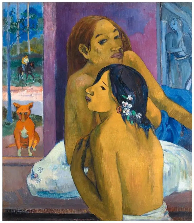 Reproduction du tableau « Deux femmes, ou La Chevelure fleurie - Paul Gauguin » par Alpha Reproduction en peinture à l’huile