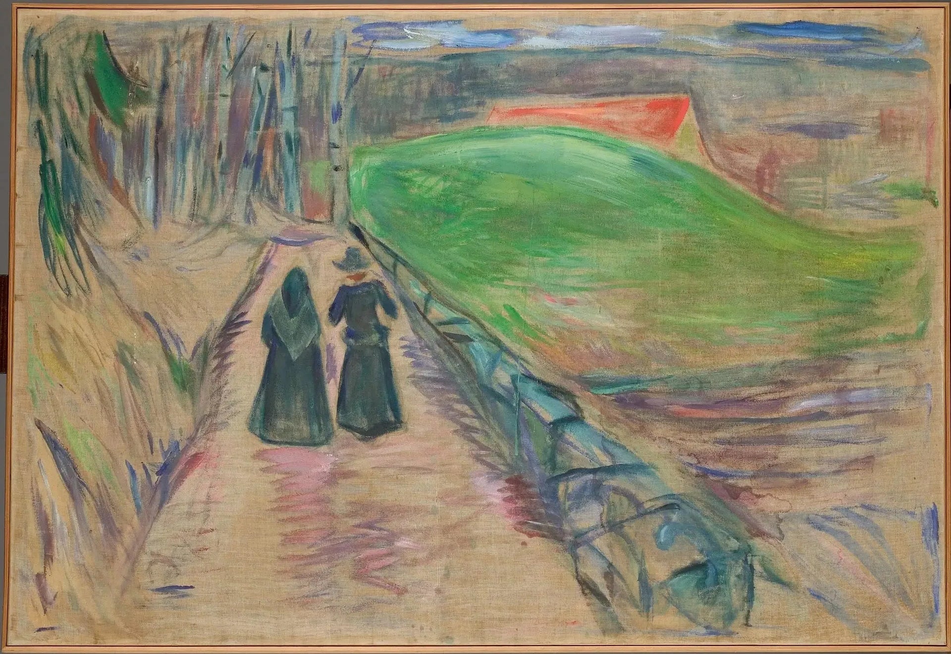 Deux Femmes sur la route - Edvard Munch image 1 copie de tableau peinte à la main