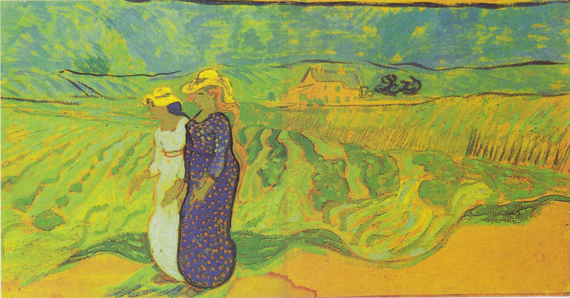 들판을 가로지르는 두 여성 - Vincent van Gogh