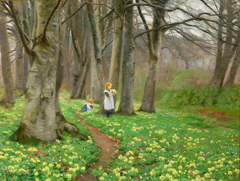 봄철 숲속에서 꽃을 따는 두 소녀 - H. A. Brendekilde

Source:
Deux filles cueillent des fleurs dans une forêt au printemps. - H. A. Brendekilde