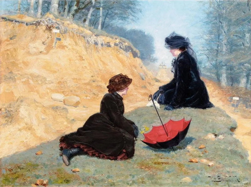 두 소녀가 길에서 쉬고 있습니다. - H. A. Brendekilde

Source:
Deux filles se reposent sur un chemin. - H. A. Brendekilde