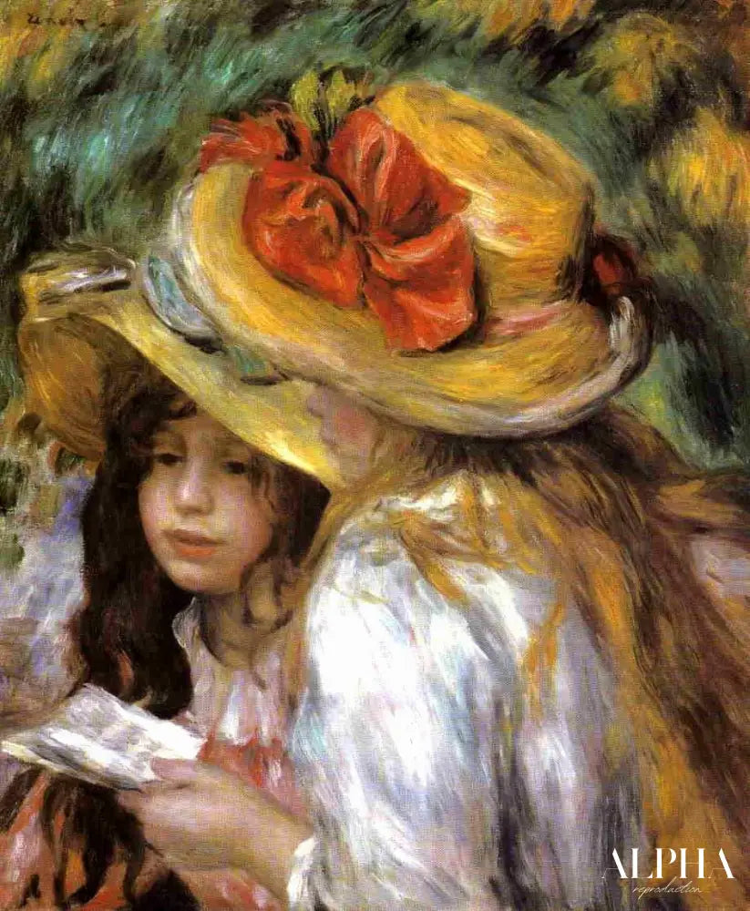 Deux jeunes filles lisant - Pierre-Auguste Renoir - Reproductions de tableaux et peintures haut de gamme