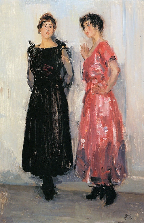 두 모델, Epi와 Gertie, 암스테르담의 하이르 패션 하우스 - Isaac Israëls