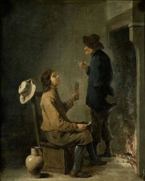 두 농부 흡연자들이 벽난로 앞에 서 있다 - 데이비드 테니어르 르 쥬네

Source:
Deux paysans fumeurs devant un foyer - David Teniers le Jeune