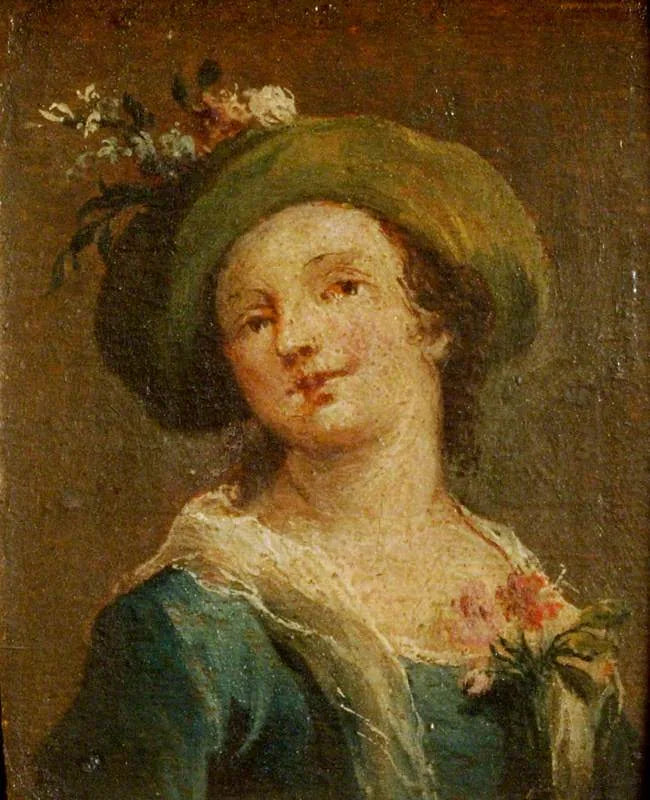 모든 그림: 옆모습 모자를 쓴 소녀와 정면 모자를 쓴 소녀 (이중 그림, 오른쪽 패널) - Francesco Guardi