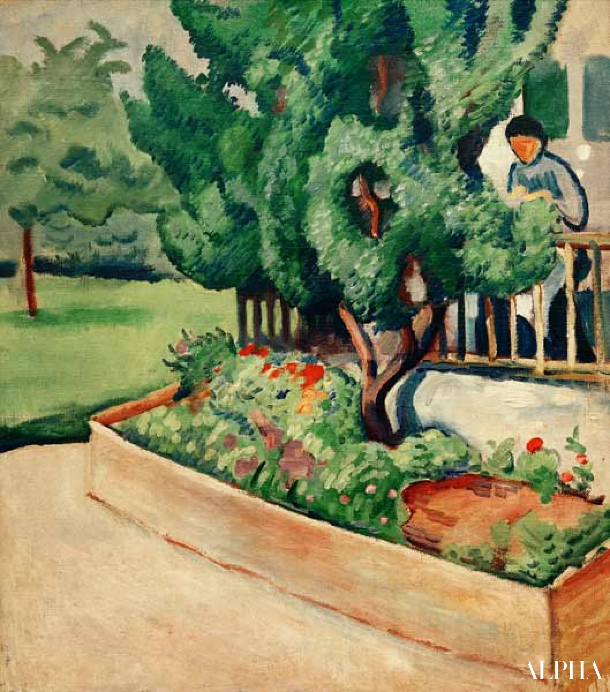 테겐제 앞집 I - August Macke - 고급 그림 및 회화 복제본