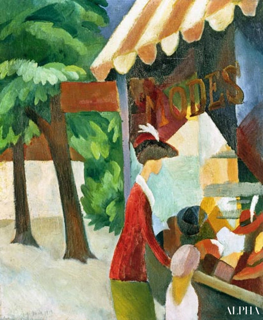 Devant le magasin de chapeau - August Macke - Reproductions de tableaux et peintures haut de gamme