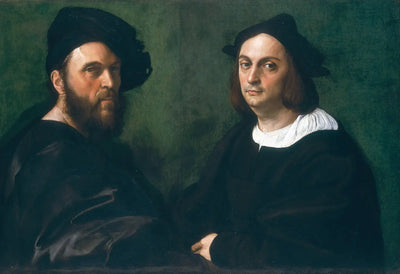 Reproduction du tableau « Double portrait d'Andrea Navagero et Agostino Beazzano - Raphaël Sanzio » par Alpha Reproduction en peinture à l’huile