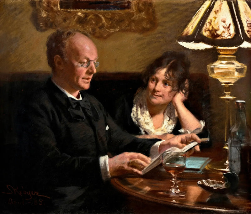 왕실 배우 Emil Poulsen(1842-1911)과 그의 아내 Anna, 출생 Næser(1849-1934)의 이중 초상화 - Peder Severin Krøyer