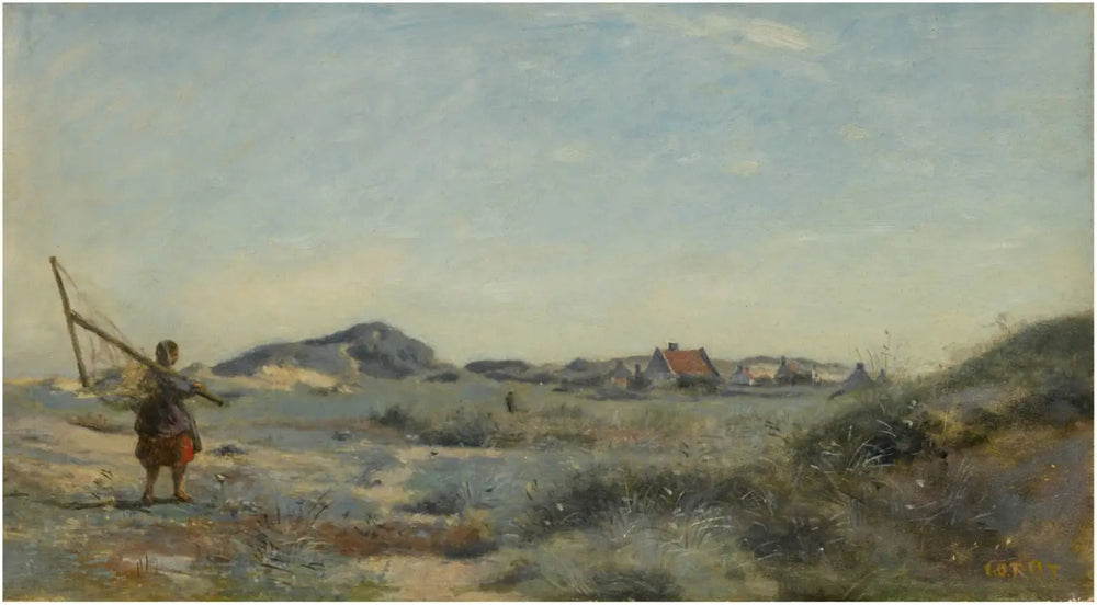 Dunkerque. Une pêcheuse de crevettes - Jean-Baptiste Camille Corot image 1 reproduction réalisée par Alpha Reproduction