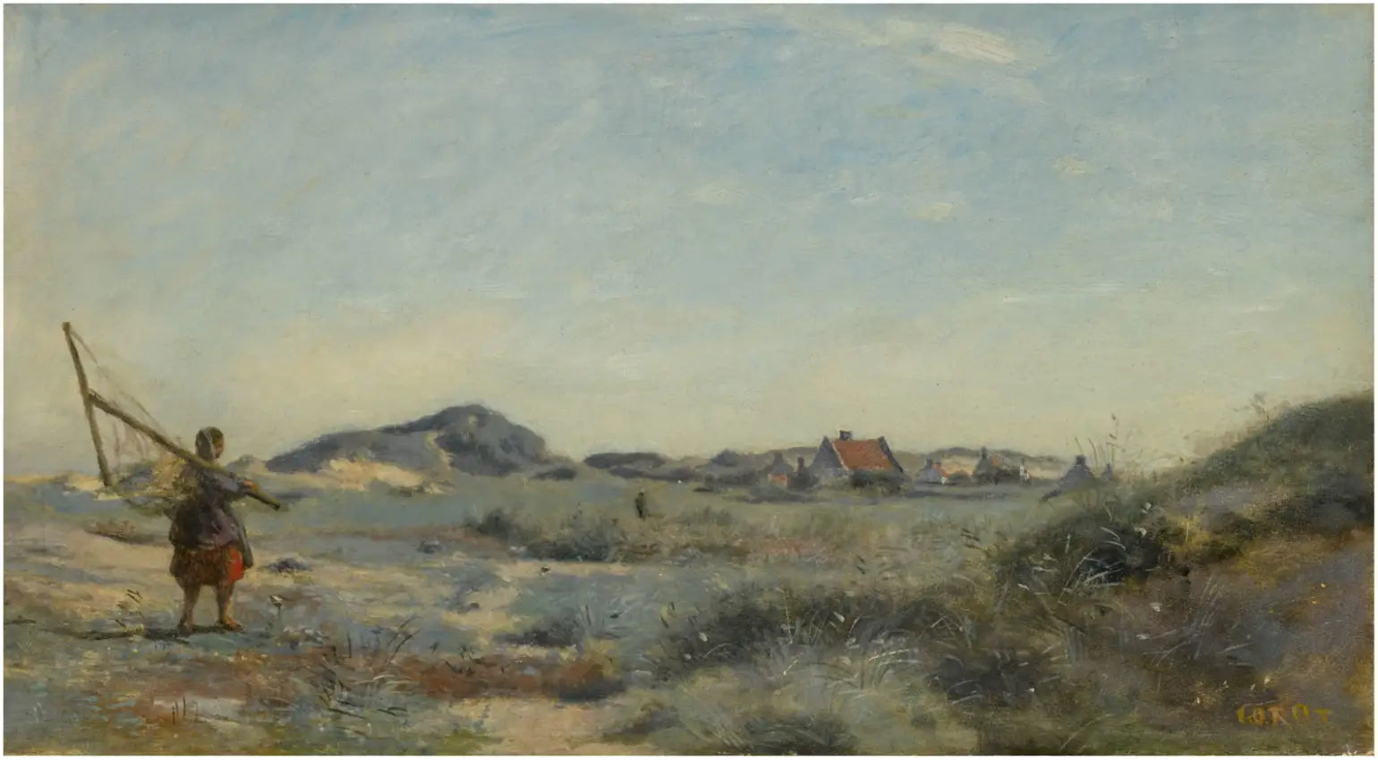 Dunkerque. Une pêcheuse de crevettes - Jean-Baptiste Camille Corot image 1 reproduction réalisée par Alpha Reproduction