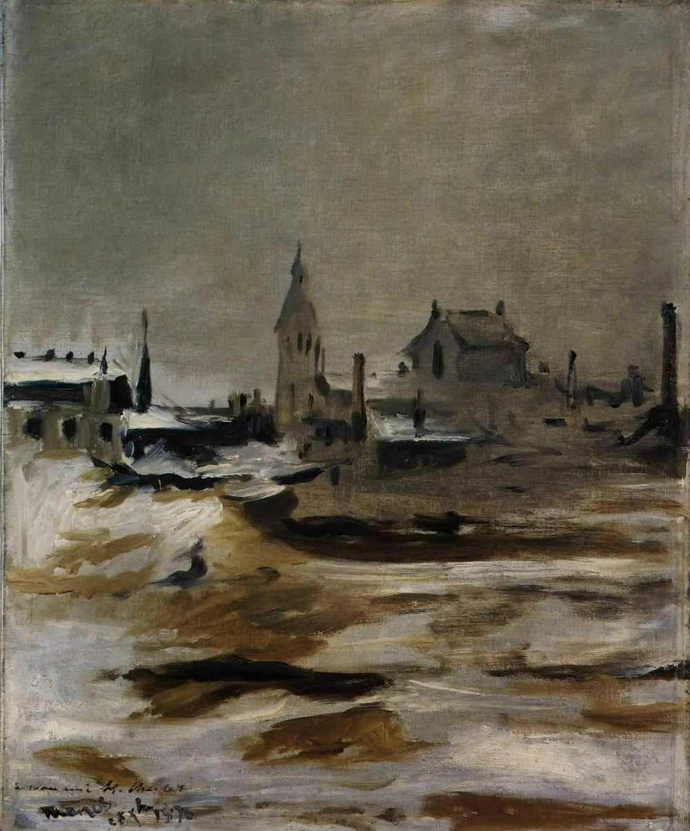 Effet de neige à Petit-Montrouge - Édouard Manet image 1 reproduction artisanale de tableau