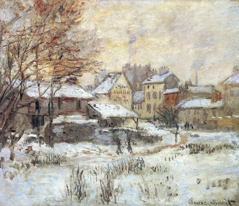 눈 내리는 효과, 석양 - Claude Monet