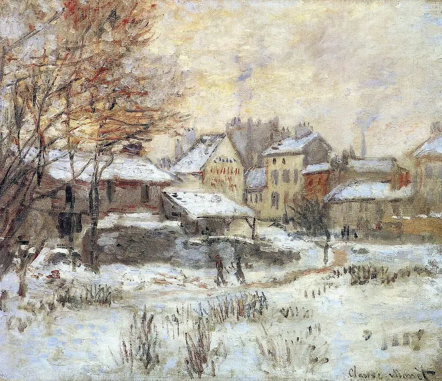 눈 내리는 효과, 석양 - Claude Monet