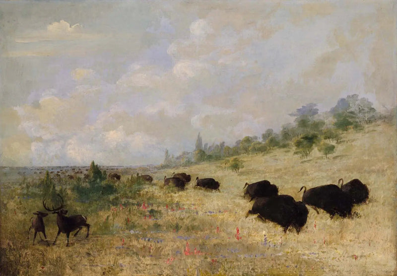 초원에서 꽃들 사이를 뜯어먹는 엘란과 버팔로, 텍사스 - 조지 캐틀린

Source:
Élans et bisons broutant parmi les fleurs des prairies, Texas - George Catlin