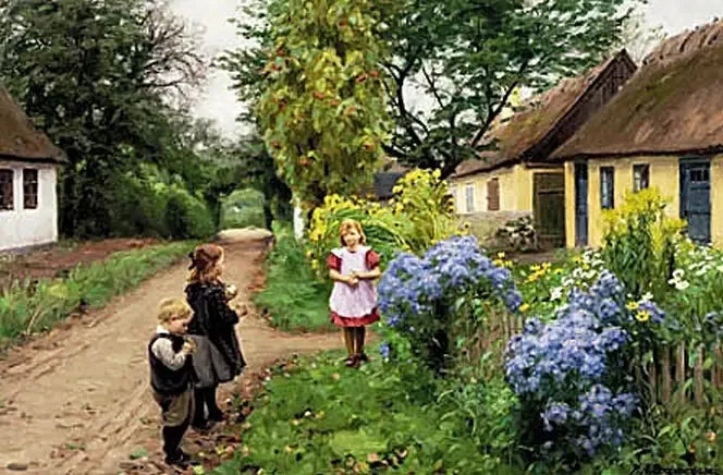 키르케스티엔의 어린이들. 율링게. - H. A. 브렌데킬드

Source:
Enfants au Kirkestien. Jyllinge. - H. A. Brendekilde